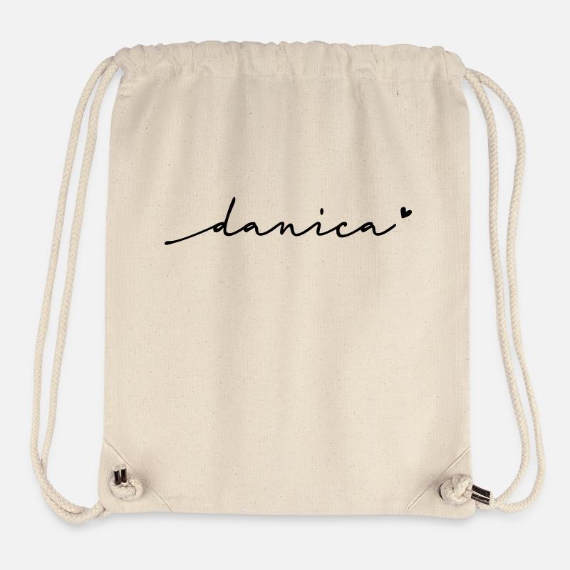 Nom cursif de Danica - Sac à cordon recyclé Stanley/Stella - blanc naturel