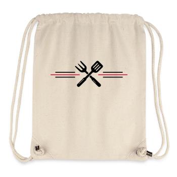 Grill Besteck Grillen Symbol - Stanley/Stella recycelter Gym Bag - Naturweiß - Vorne