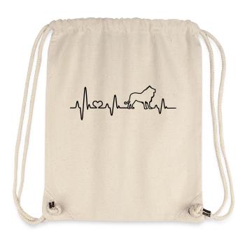 Löwe Herzschlag liebe Löwen Herz EKG Afrika Safari - Stanley/Stella recycelter Gym Bag - Naturweiß - Vorne