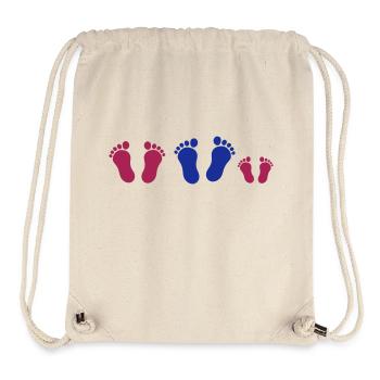 footprint_family_with_girl_2c - Stanley/Stella Recycled Gym Bag - natural - Front