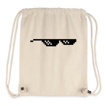 lunette pixel internet meme fun - Sac à cordon recyclé Stanley/Stella - blanc naturel - Devant