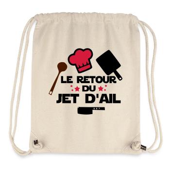 le retour du jet d'ail,citations,chef,cuisine - Sac à cordon recyclé Stanley/Stella - blanc naturel - Devant