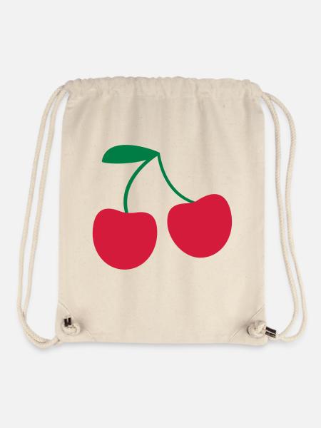 Kirsche - Stanley/Stella recycelter Gym Bag - Naturweiß