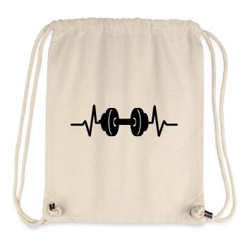 Battement de cœur de forme physique - Sac à cordon recyclé Stanley/Stella - blanc naturel - Devant