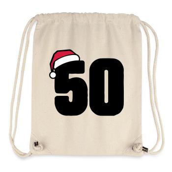 50 Numéro de Noël - Sac à cordon recyclé Stanley/Stella - blanc naturel - Devant