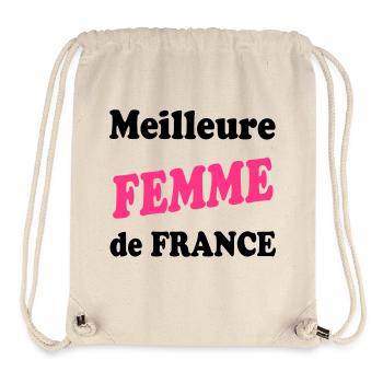 Meilleure FEMME de france - Sac à cordon recyclé Stanley/Stella - blanc naturel - Devant