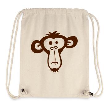 Trauriger Verwirrter Affe Kopf Langeweile Gesicht - Stanley/Stella recycelter Gym Bag - Naturweiß - Vorne