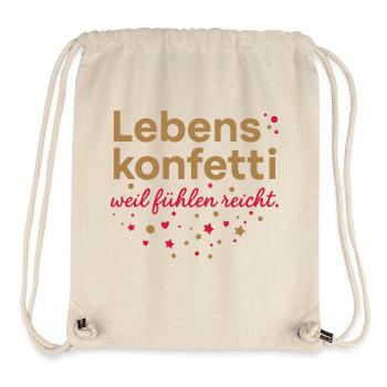 Lebenskonfetti - Was uns Frauen gefällt :-) - Stanley/Stella recycelter Gym Bag - Naturweiß - Vorne