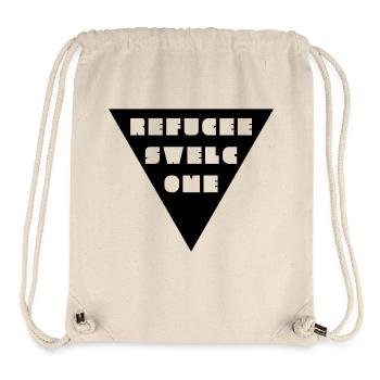 Refugees Welcome + Dreieck - Stanley/Stella recycelter Gym Bag - Naturweiß - Vorne