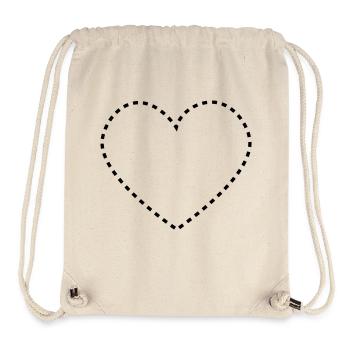 dashed_heart_1c - Sac à cordon recyclé Stanley/Stella - blanc naturel - Devant
