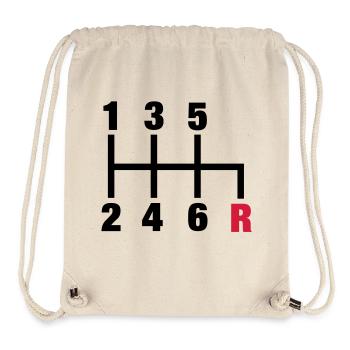 racing_gangschaltung_rueckwaerts__f2 - Stanley/Stella recycelter Gym Bag - Naturweiß - Vorne