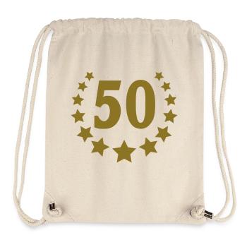 50_stars_numéro - Sac à cordon recyclé Stanley/Stella - blanc naturel - Devant