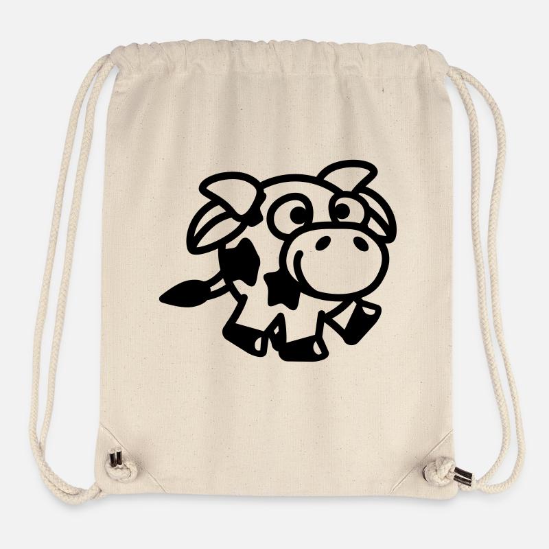 smiley_cow_1c - Stanley/Stella Recycled Gym Bag - natural