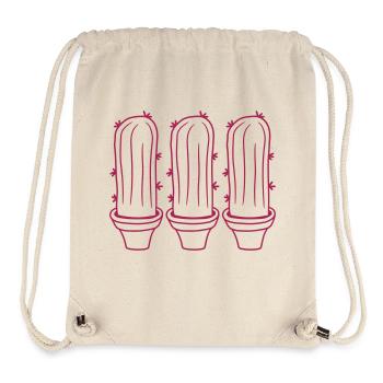 3 Small Cacti Cactus Spines Desert Flower Pot - Stanley/Stella Recycled Gym Bag - natural - Front