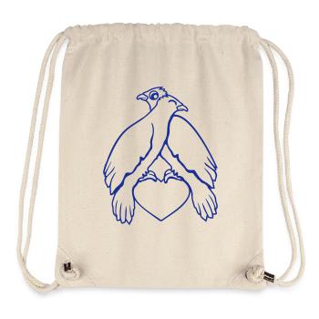 2 doves heart birds two couple sitting in love - Stanley/Stella Recycled Gym Bag - natural - Front