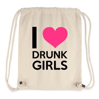 I Love Drunk Girls - Sac à cordon recyclé Stanley/Stella - blanc naturel - Devant