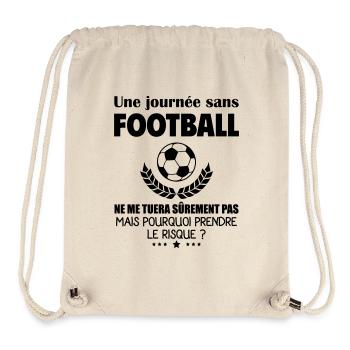 Une journée sans football, footballeur, noël - Sac à cordon recyclé Stanley/Stella - blanc naturel - Devant