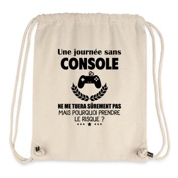 Une journée sans console, gameur, noël - Sac à cordon recyclé Stanley/Stella - blanc naturel - Devant