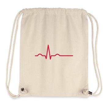 EKG-Herzschlaglinie QRS-Komplex - Stanley/Stella recycelter Gym Bag - Naturweiß - Vorne