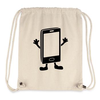 phone_smiley1__f1 - Sac à cordon recyclé Stanley/Stella - blanc naturel - Devant