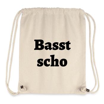 Basst scho - bayrischer Spruch - Stanley/Stella recycelter Gym Bag - Naturweiß - Vorne