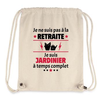 Pas à la retraite jardinier à temps complet, noël - Sac à cordon recyclé Stanley/Stella - blanc naturel - Devant
