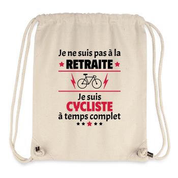 Pas à la retraite cycliste à temps complet, noël - Sac à cordon recyclé Stanley/Stella - blanc naturel - Devant