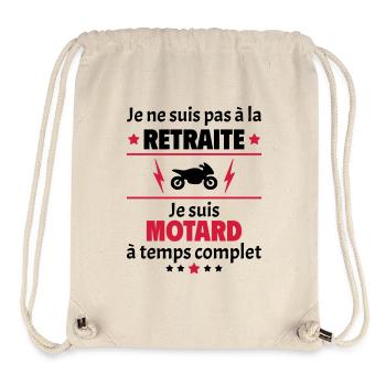 Pas à la retraite motard à temps complet, noël - Sac à cordon recyclé Stanley/Stella - blanc naturel - Devant