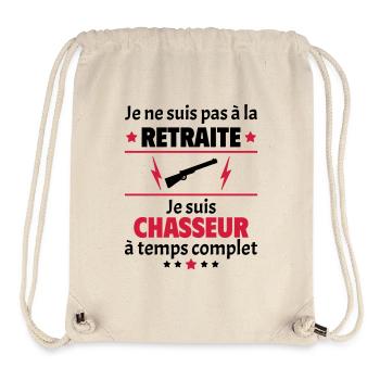 Pas à la retraite chasseur à temps complet, noël - Sac à cordon recyclé Stanley/Stella - blanc naturel - Devant
