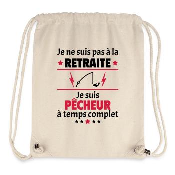 Pas à la retraite pêcheur à temps complet, noël - Sac à cordon recyclé Stanley/Stella - blanc naturel - Devant