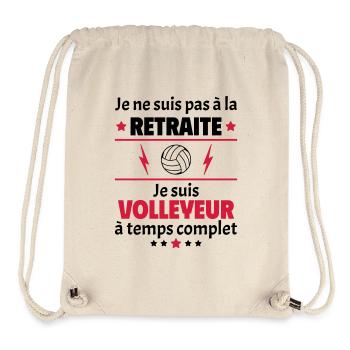 Pas à la retraite volleyeur à temps complet - Sac à cordon recyclé Stanley/Stella - blanc naturel - Devant