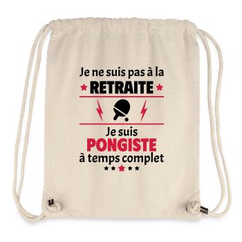 Pas à la retraite pongiste à temps complet, noël - Sac à cordon recyclé Stanley/Stella - blanc naturel - Devant