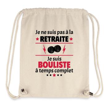 Pas à la retraite bouliste à temps complet, noël - Sac à cordon recyclé Stanley/Stella - blanc naturel - Devant