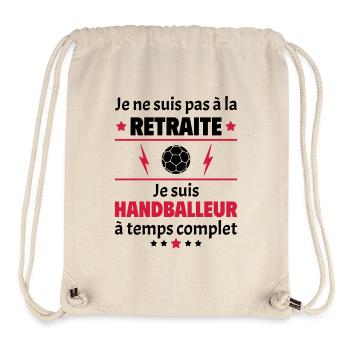 Pas à la retraite handballeur à temps complet,noël - Sac à cordon recyclé Stanley/Stella - blanc naturel - Devant
