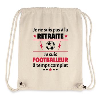 Pas à la retraite footballeur à temps complet,noël - Sac à cordon recyclé Stanley/Stella - blanc naturel - Devant