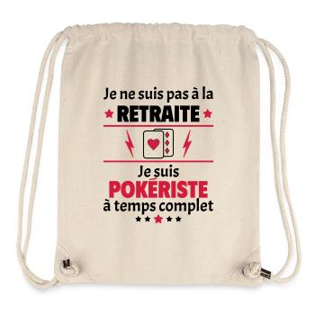 Pas à la retraite pokériste à temps complet, noël - Sac à cordon recyclé Stanley/Stella - blanc naturel - Devant