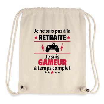 Pas à la retraite gameur à temps complet, noël - Sac à cordon recyclé Stanley/Stella - blanc naturel - Devant