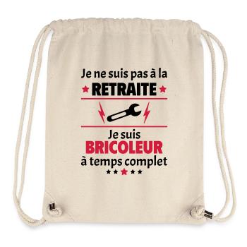 Pas à la retraite bricoleur à temps complet, noël - Sac à cordon recyclé Stanley/Stella - blanc naturel - Devant