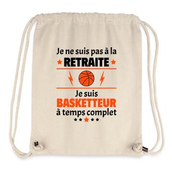 Pas à la retraite basketteur à temps complet, noël - Sac à cordon recyclé Stanley/Stella - blanc naturel - Devant