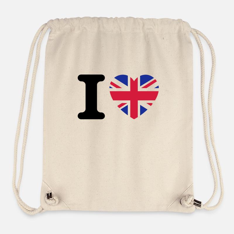 I love UK - Sac à cordon recyclé Stanley/Stella - blanc naturel