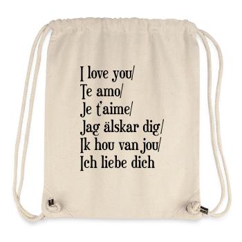 I Love you - Stanley/Stella recycelter Gym Bag - Naturweiß - Vorne