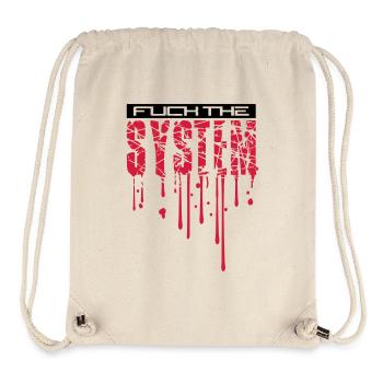 cool blood drops graffiti stamp spray fuck the - Stanley/Stella Recycled Gym Bag - natural - Front