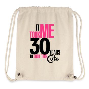 It took me 30 years to look this cute - Stanley/Stella recycelter Gym Bag - Naturweiß - Vorne
