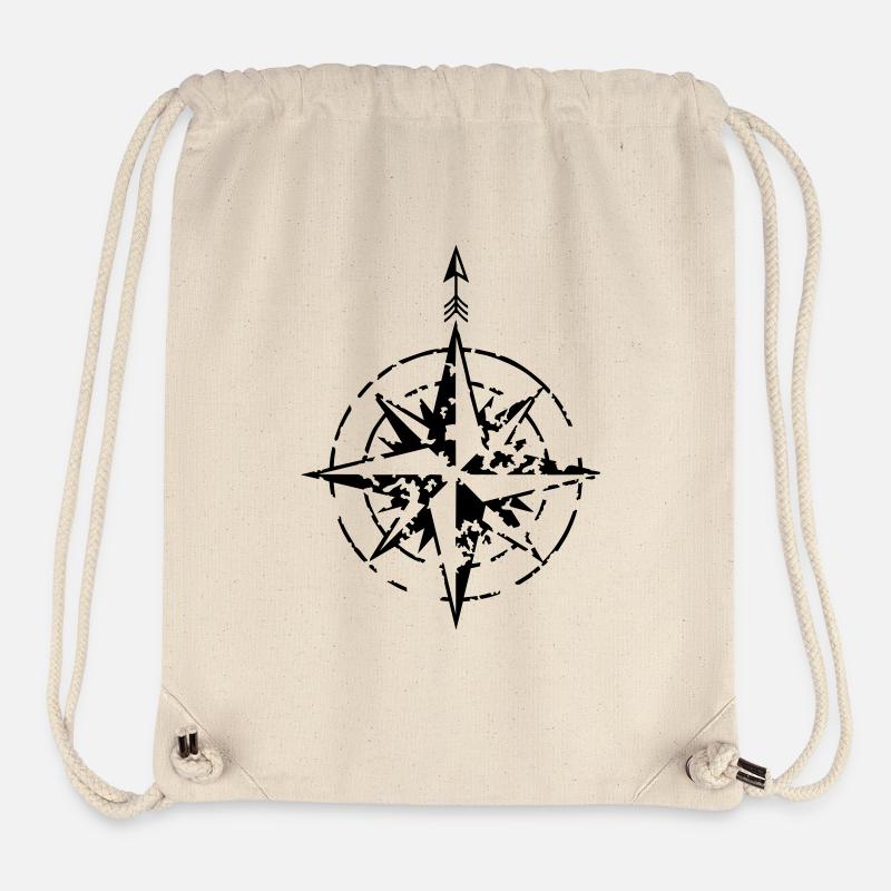 windrose_02_c_1c - Sac à cordon recyclé Stanley/Stella - blanc naturel