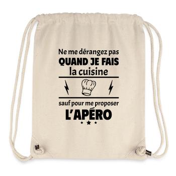 Ne me dérangez pas quand je fais la cuisine, noël - Sac à cordon recyclé Stanley/Stella - blanc naturel - Devant