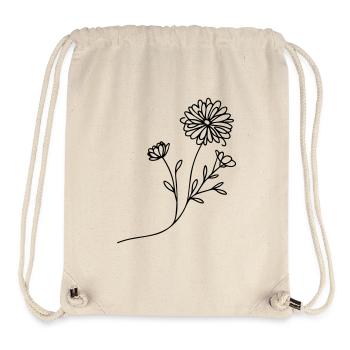 Marguerite Magic: Filigree Flowers in Line Art - Stanley/Stella Recycled Gym Bag - natural - Front