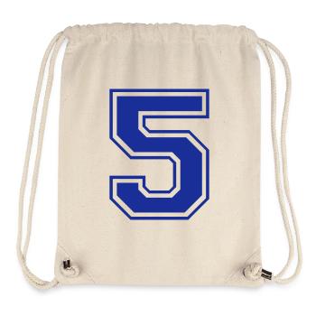 5 - Nummer - Zahl - Stanley/Stella recycelter Gym Bag - Naturweiß - Vorne