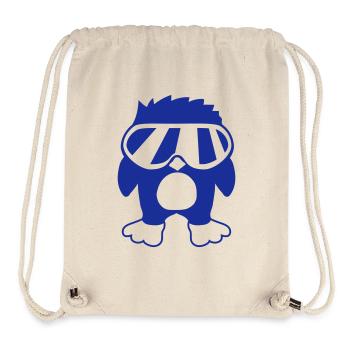 Pinguin Vogel Coole Schibrille DJ Spaß Vögelchen - Stanley/Stella recycelter Gym Bag - Naturweiß - Vorne