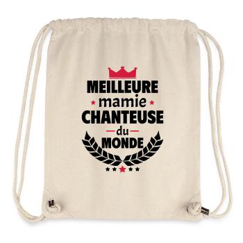 Meilleure mamie chanteuse du monde, chant, noël - Sac à cordon recyclé Stanley/Stella - blanc naturel - Devant