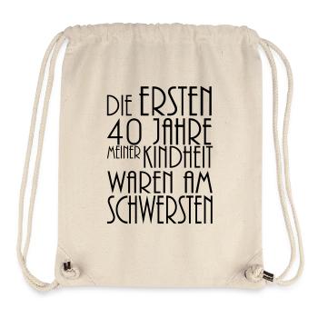 die ersten 40 jahre - Stanley/Stella recycelter Gym Bag - Naturweiß - Vorne